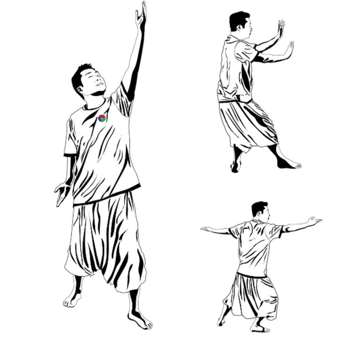 الگوی حرکات مارپیچی و سه‌مبدایی سم وون دونگ (Sam Won Dong)